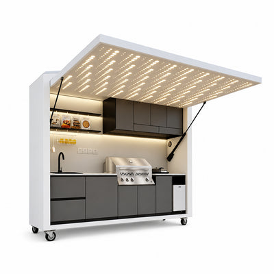 Outdoor Bbq Kitchen Cabinetry Remote Control Outdoor Kitchen Stainless Steel Weatherproof for Patio Backyard Grilling Cooking