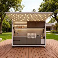 Outdoor Bbq Kitchen Cabinetry Remote Control Outdoor Kitchen Stainless Steel Weatherproof for Patio Backyard Grilling Cooking