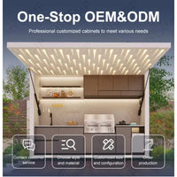 Outdoor Bbq Kitchen Cabinetry Remote Control Outdoor Kitchen Stainless Steel Weatherproof for Patio Backyard Grilling Cooking