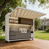 Outdoor Bbq Kitchen Cabinetry Remote Control Outdoor Kitchen Stainless Steel Weatherproof for Patio Backyard Grilling Cooking